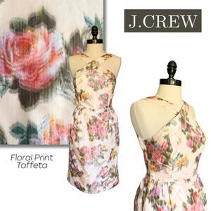J. Crew Floral Taffeta Dress SpecialOccasion Summer WeddingGuest Cocktail Party